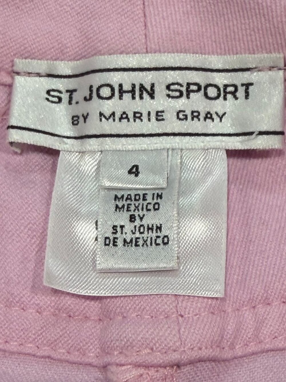 St. John Sport by Marie Gray Pink Wide Leg Jean Pants Trousers Size 4 Stretch - Picture 5 of 6